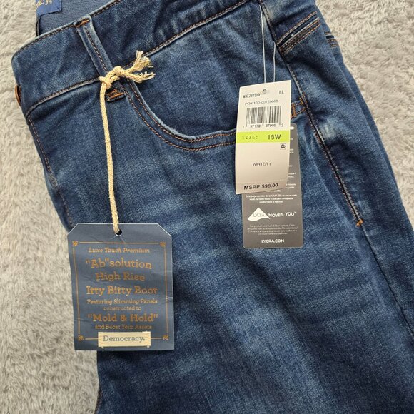 Democracy Itty Bitty Bootcut Cascading Rhinestone Detail Denim Jean Sizes NEW - Picture 6 of 14
